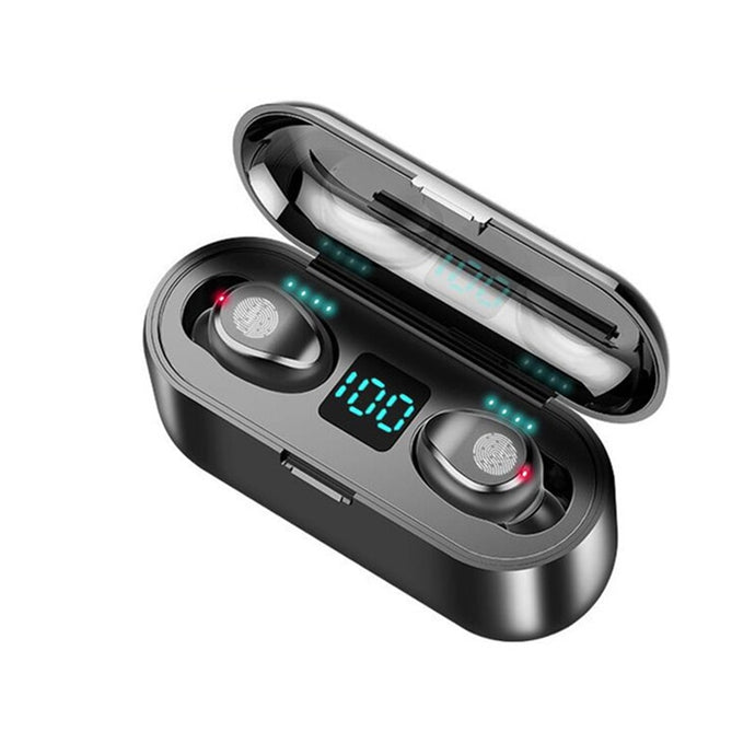 Fones de ouvido sem fio F9 TWS originais Bluetooth 5.1 / Earbuds Hand Free 9D Stereo Sports  - À prova d'água Touch Headset com microfone